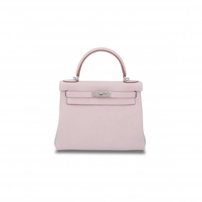 HERMÈS KELLY 25 TOGO FANTASY PURPLE SILVER BUCKLE (25*17*7cm) 